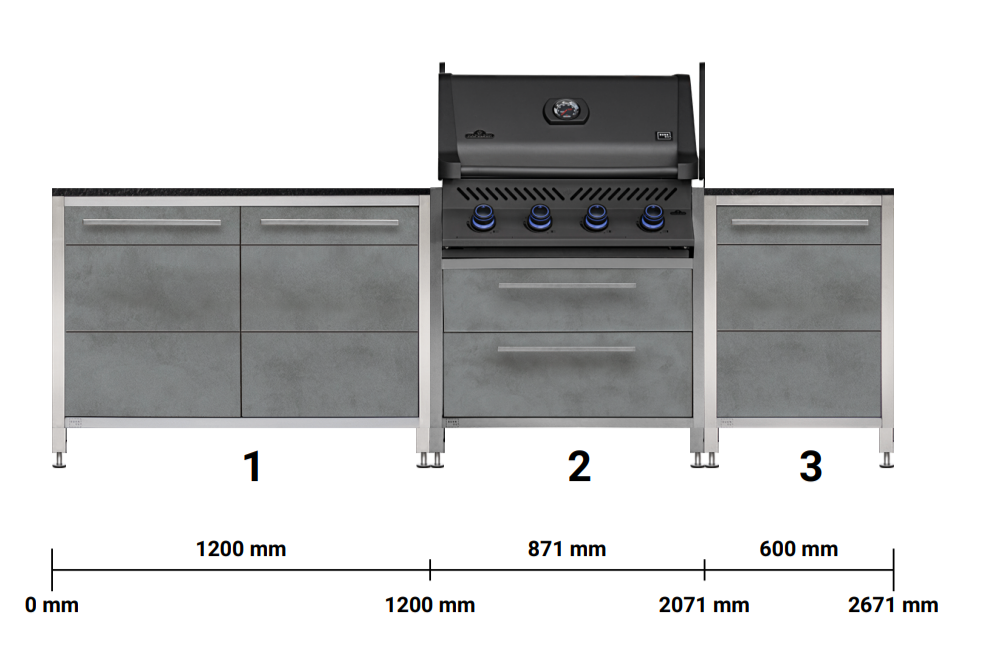Burnout 'smoke' Modular Outdoor Kitchen