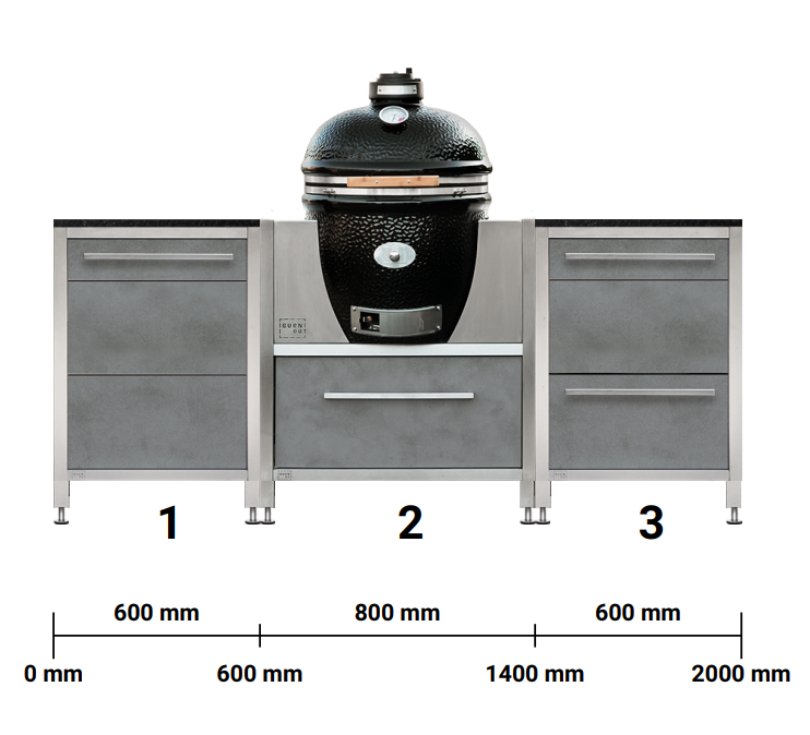 Burnout 'smoke' Modular Outdoor Kitchen