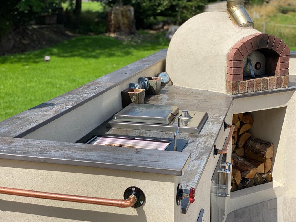 built in coal BBQ for outdoor kitchen