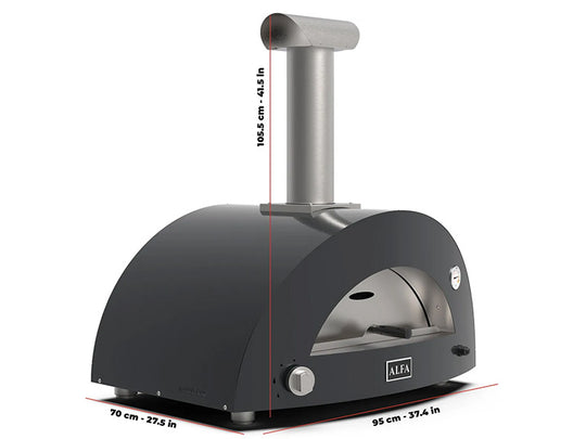 Alfa Forni Moderno 2 Pizze Antique Red Hybrid