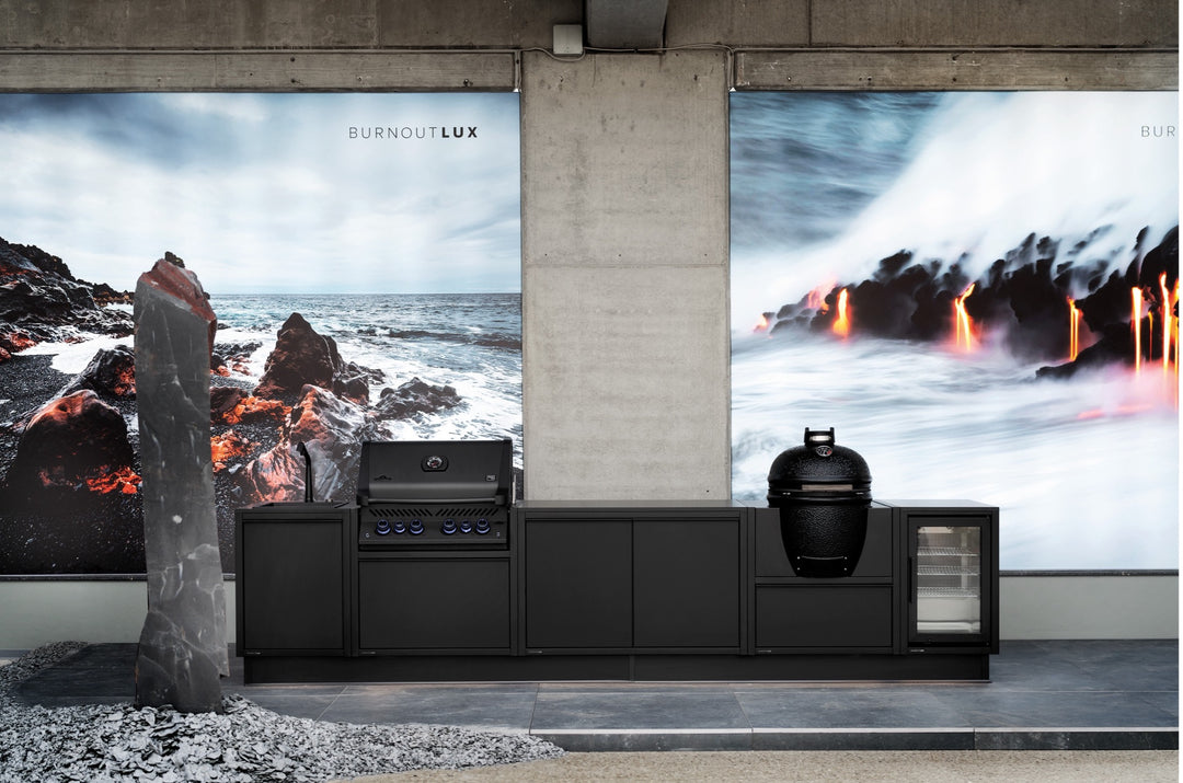 black Lux Burnout outdoor modular kitchen 