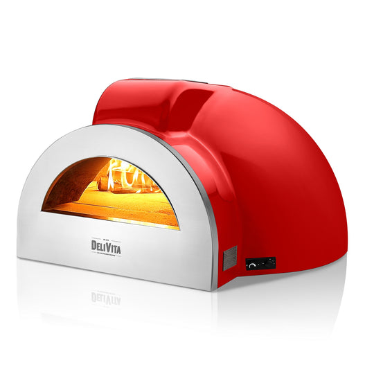 DeliVita Pro Dual Fuel Pizza Oven - Chilli Red